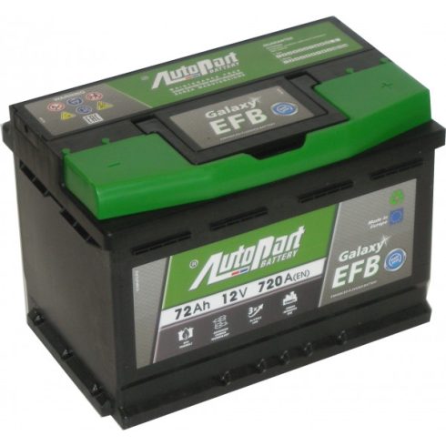 AutoPart GALAXY EFB 12 V 72Ah 760A  Jobb+ autó akkumulátor EFB572