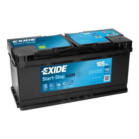 EXIDE AGM EK1050 12V 105Ah  950A Jobb+ akkumulátor