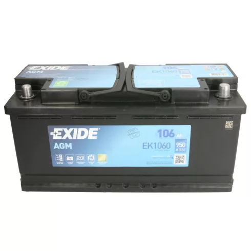 EXIDE Start-Stop AGM 12V 105Ah 950A jobb+ autó akkumulátor EK1060