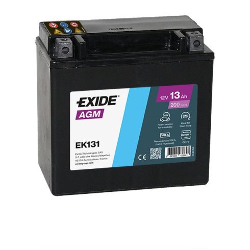 Exide 12v 13ah -bal+ AGM *YTX14 * Indító akkumulátor EK131