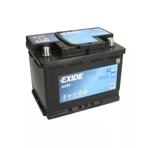 EXIDE Start-Stop AGM 12V 62Ah 680A jobb+ autó akkumulátor EK620