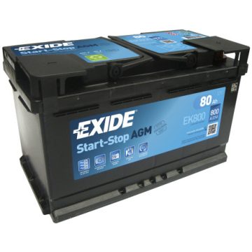 EXIDE AGM EK800 12V 80Ah 800A Jobb+ akkumulátor