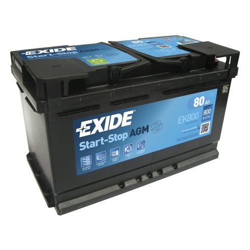 EXIDE AGM EK800 12V 80Ah 800A Jobb+ akkumulátor