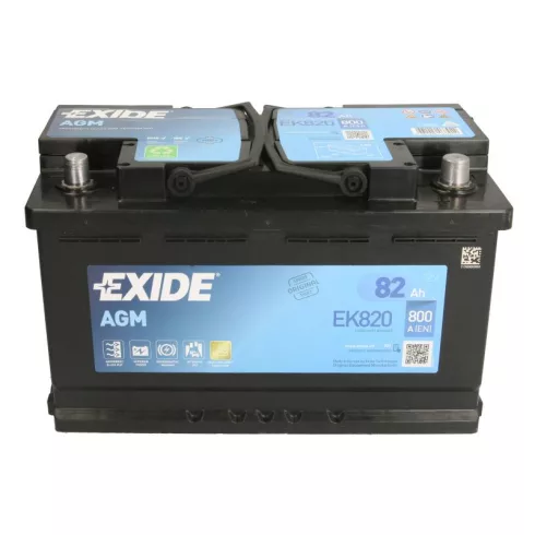 EXIDE Start-Stop AGM 12V 82Ah 800A jobb+ autó akkumulátor EK820