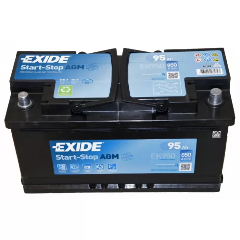 EXIDE AGM EK950 12V 95Ah 850A Jobb+ akkumulátor