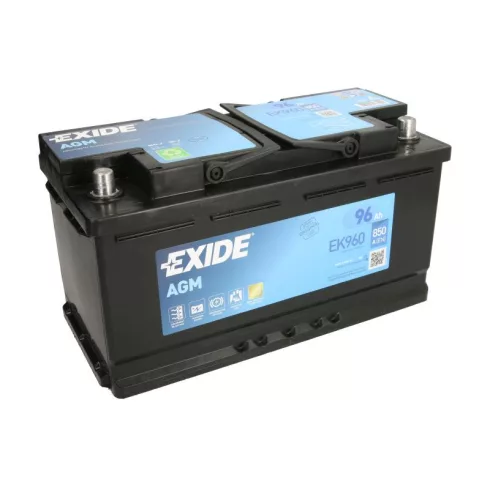 EXIDE Start-Stop AGM 12V 96Ah 850A jobb+ autó akkumulátor EK960