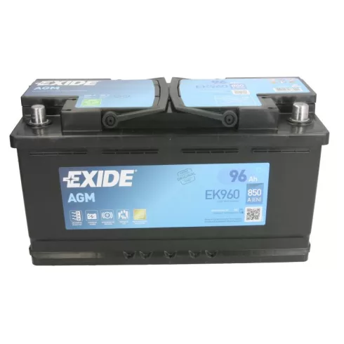 EXIDE Start-Stop AGM 12V 96Ah 850A jobb+ autó akkumulátor EK960