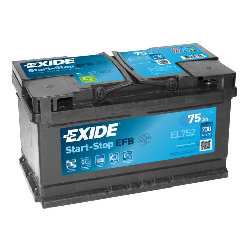 EXIDE ECM EL752 12V 75Ah 730A Jobb+ akkumulátor