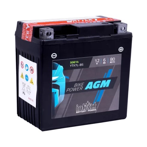 IntAct - 12v 6ah - AGM motor akkumulátor - jobb+ * YTX7L-BS