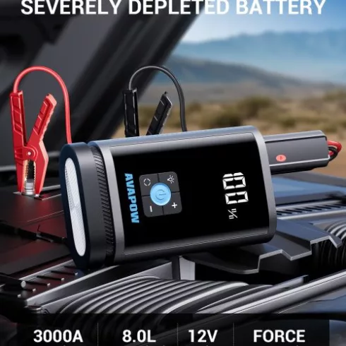 Avapow JP3 - Indításrásegítő,Kompresszor és Powerbank 16000 mAh JP3