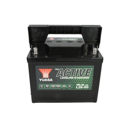 YUASA 12V 80Ah/560A Active Leisure & Marine ellátó akkumulátor Bal+ L26-80