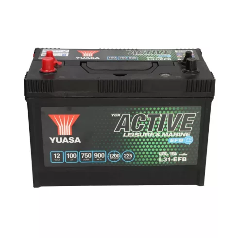 YUASA EFB 12V 100Ah/750A Active Leisure & Marine EFB meghajtó akkumulátor Bal+ L31EFB