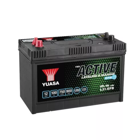 YUASA EFB 12V 100Ah/750A Active Leisure & Marine EFB meghajtó akkumulátor Bal+ L31EFB