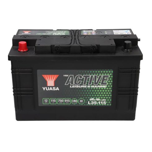 YUASA 12V 115Ah/750A Active Leisure & Marine ellátó akkumulátor Bal+ L35-115