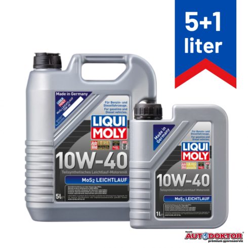 Liqui Moly MoS2 Leichtlauf LM2184 + LM2626 10W-40 spec. motorolaj 5L+1L