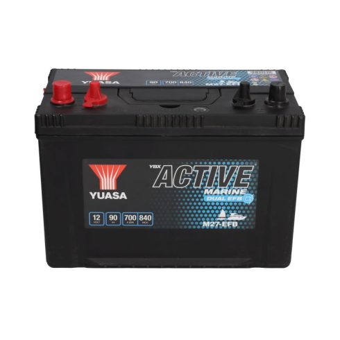 YUASA 12V 90Ah/700A DUAL EFB Munka akkumulátor Bal+ M27-EFB