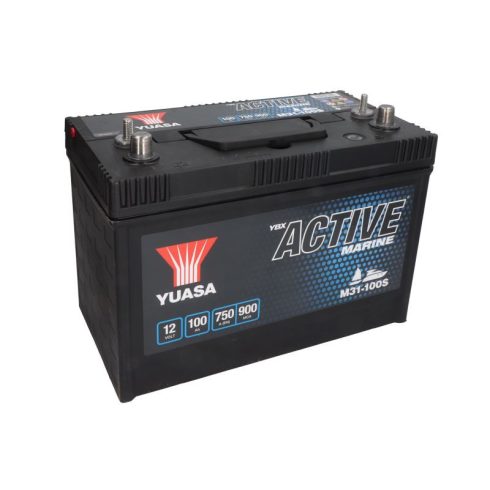 YUASA 12V 100Ah/750A Active Marine Start ellátó akkumulátor Bal+ M31-100S