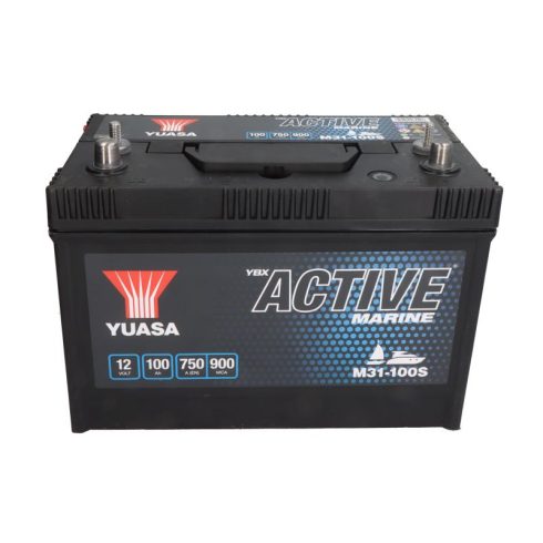 YUASA 12V 100Ah/750A Active Marine Start ellátó akkumulátor Bal+ M31-100S
