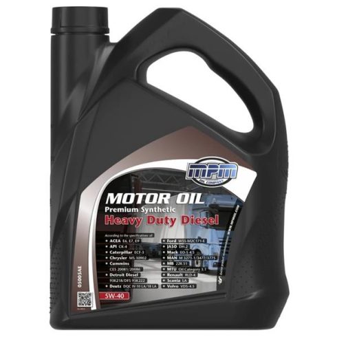 MPM Motor Oil 5W-40 Premium Synthetic Heavy Duty Diesel 5L motorolaj