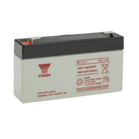 YUASA Ipari VRLA Akkumulátor; 6 V, 1,1 Ah; zárt, gondozásmentes NP12-6