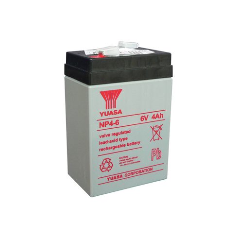 YUASA Ipari VRLA akkumulátor; 6 V, 3,7 Ah; zárt, gondozásmentes NP4-6
