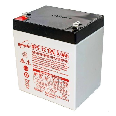 Genesis - 12V 5Ah - zárt savas akkumulátor - vékony sarus NP5-12