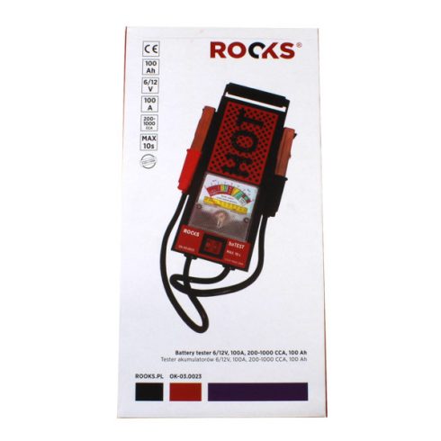 Rooks Ellenőrző készülék-terhelő villa akkumulátor 6V/12V, 100A, 200-1000 CCA, 100 AH OK-03.0023
