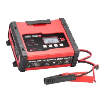   Ideal PRAKTIK CHARGER 15 LCD automata akkumulátor töltő 12V-15A PCHARGE15
