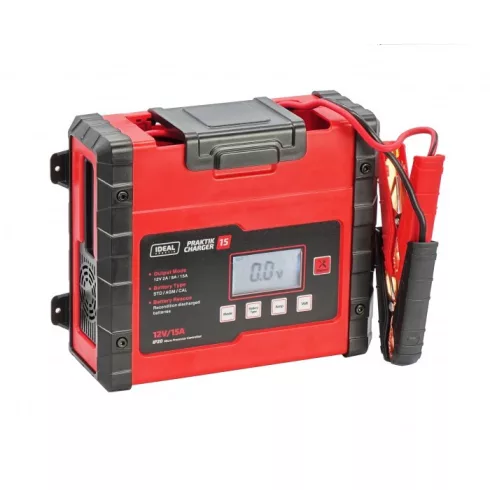 Ideal PRAKTIK CHARGER 15 LCD automata akkumulátor töltő 12V-15A PCHARGE15