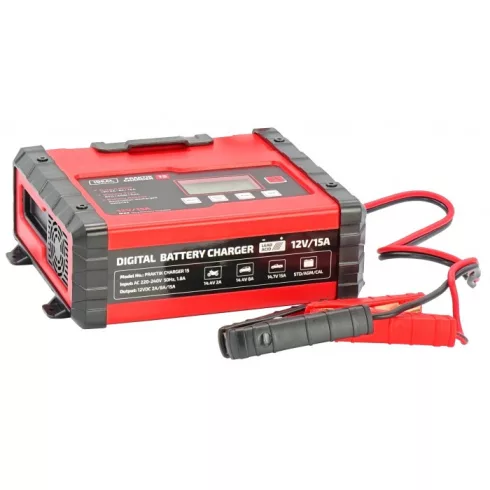Ideal PRAKTIK CHARGER 15 LCD automata akkumulátor töltő 12V-15A PCHARGE15