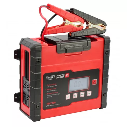 Ideal PRAKTIK CHARGER 15 LCD automata akkumulátor töltő 12V-15A PCHARGE15