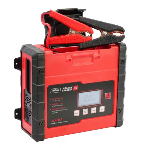Ideal PRAKTIK CHARGER 15 LCD automata akkumulátor töltő 12V-15A PCHARGE15