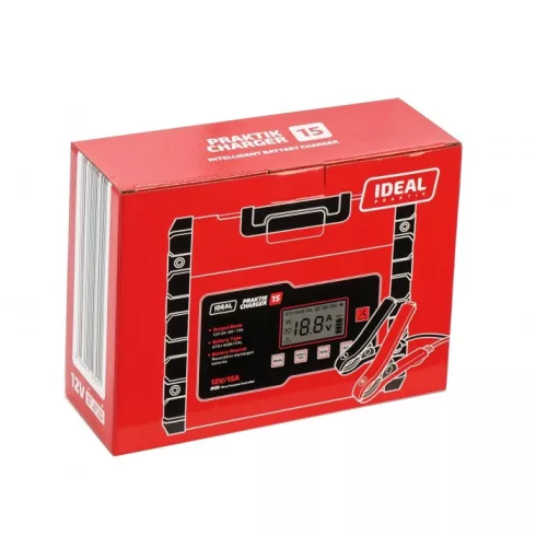 Ideal PRAKTIK CHARGER 15 LCD automata akkumulátor töltő 12V-15A PCHARGE15