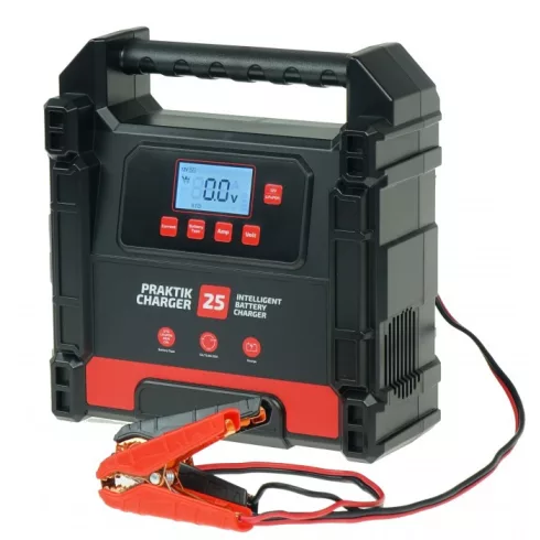 Ideal PRAKTIK CHARGER 25 LCD automata akkumulátor töltő 12V-24V 25A PCHARGE25