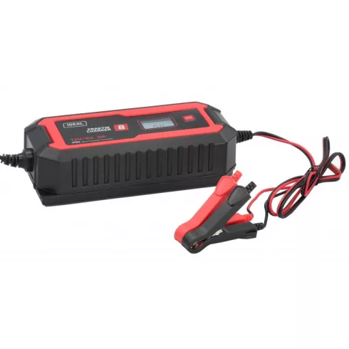 Ideal PRAKTIK CHARGER 8 LCD automata akkumulátor töltő 6V-12V 8A PCHARGE8