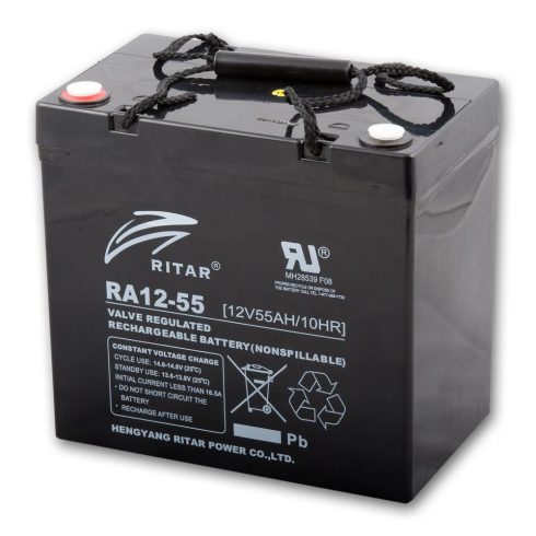 Ritar 12V 55Ah - zárt savas akkumulátor - mélykisülésű géles RA12-55DG