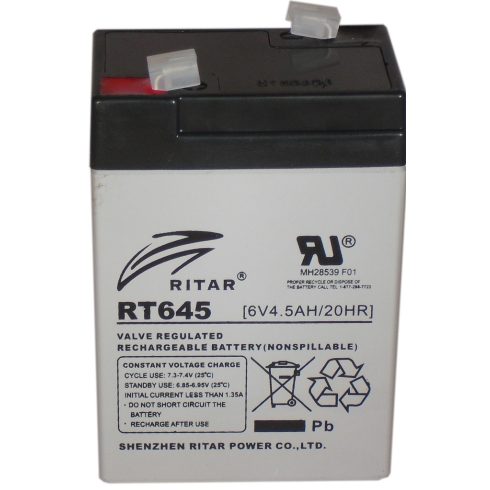 Ritar RT645-F1 6V 4,5Ah zárt ólomakkumulátor