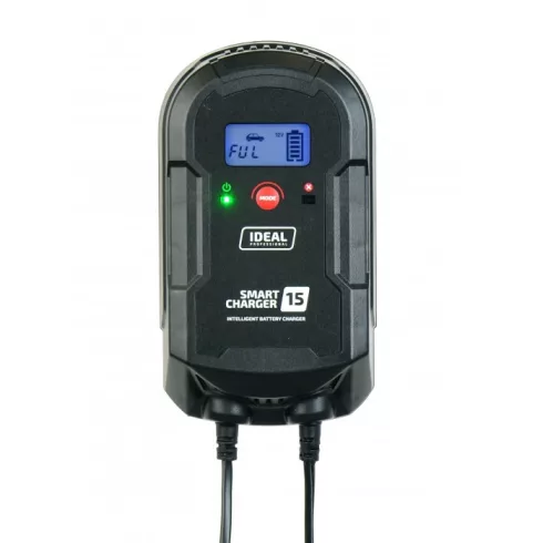 Ideal SMART CHARGER 15 LCD automata akkumulátor töltő 12V-24V 15A SMART15LCD