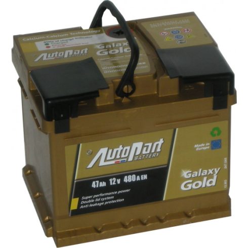 AutoPart Galaxy Gold SP20047 12V 47Ah 480A Jobb+ autó akkumulátor