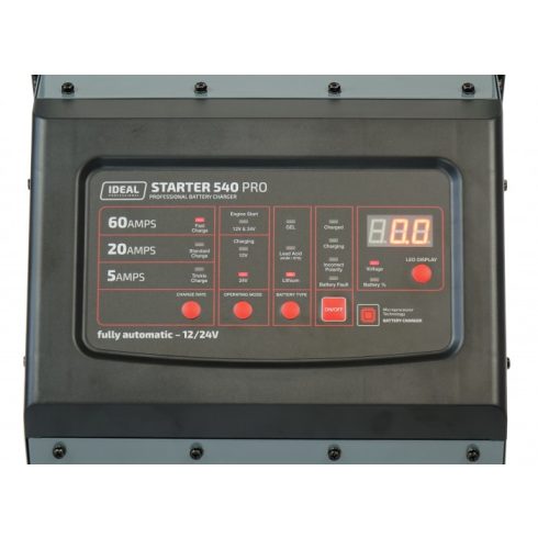 Ideal STARTER 540 PRO automata akkumulátor töltő és indítássegítő 12V-24V 60A STARTER540P