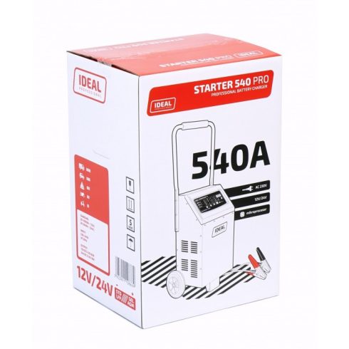 Ideal STARTER 540 PRO automata akkumulátor töltő és indítássegítő 12V-24V 60A STARTER540P