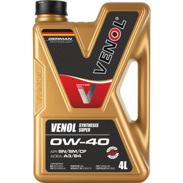 VENOL SYNTHESIS SUPER SN SM CF A3/B4 0W40 4L motorolaj