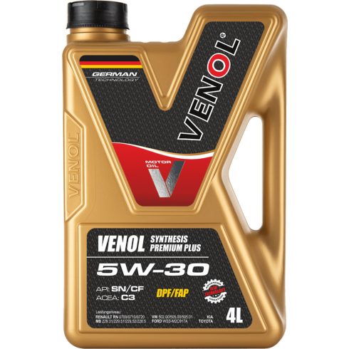 VENOL SYNTHESIS PREMIUM PLUS SN CF 5W30 C3 4L motorolaj