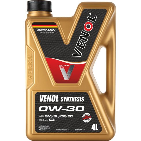 VENOL SYNTHESIS  0W30 C3 VW 504/507 4L motorolaj