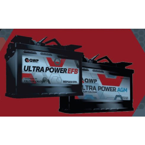 QWP Ultra Power AGM Start-Stop 12V 60Ah 660A Jobb+ autó akkumulátor WEP5600AGM