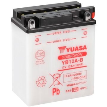   Yuasa akkumulátor 12V 12Ah 150A Indító akkumulátor Bal+ YB12A-B