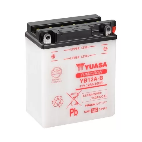 Yuasa akkumulátor 12V 12Ah 150A Indító akkumulátor Bal+ YB12A-B