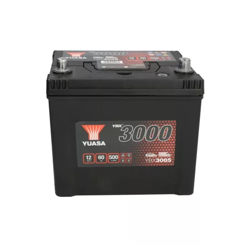 YUASA 12V 60Ah/500A indító akkumulátor Jobb+ YBX3005