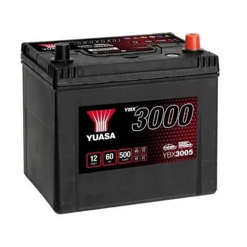 YUASA 12V 60Ah/500A indító akkumulátor Jobb+ YBX3005