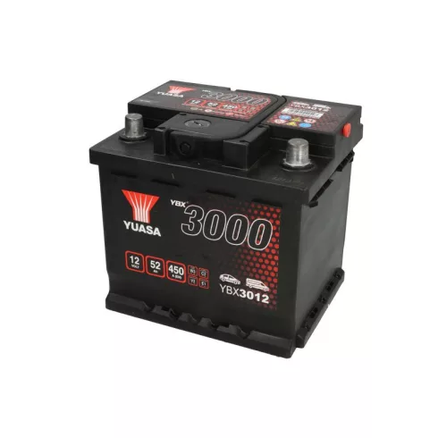 YUASA 12V 52Ah/450A indító akkumulátor Jobb+ YBX3012